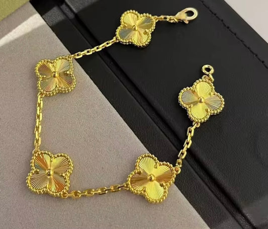 Gold Plated Clover Bracelet