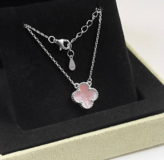 Pink Clover Necklace