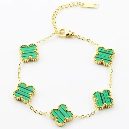 Green and gold Clover Bracelet